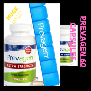 Prevagen Extra Strength 20mg, 60 Capsules |1 Pack| with Apoaequorin & Vitamin D with Attractive and Stackable Prevagen Storage Box