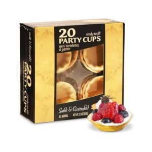 Sable & Rosenfeld Party Cups – 20 Mini Tart Shells for Filling with Sweet or Savory for Mini Quiche, Mini Pie Crusts – Mini Pastry Shells, 2.10 Ounce (Pack of 1)