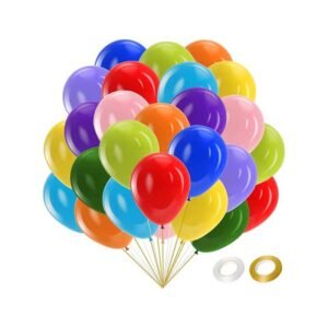Colorful Balloons, 100 PCS 12 inch Assorted Rainbow Latex Balloons, Bright Color Balloons for Birthday Baby Shower Wedding Party Decorations