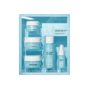 e.l.f. SKIN Hydrated Ever After Skincare Mini Kit, Cleanser, Makeup Remover, Moisturiser & Eye Cream For Hydrating Skin, Airplane-Friendly Sizes