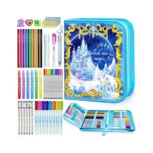 weirtoya Washable Fruit Scented Markers Set, 53 PCS with Pencil Case, STEM Toys Art Craft Kit for Kids Girls Toys for 4,5,6,7,8,9 Year old Girls Birthday Gifts