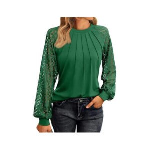 AUTOMET Womens Long Sleeve Shirts Lace Tops Business Casual Fall Fashion Outfits Clothes 2024 Knitted Y2k Blouses