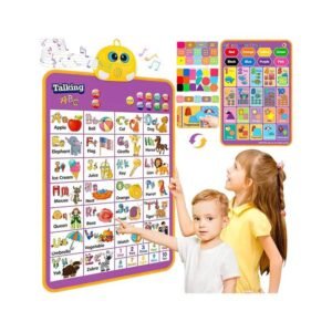 Alphabet Wall Chart, Talking ABC, Music Poster, Kids Learning Toys for Toddlers 2-4, Interactive Educational Toddler Montessori Toys, Birthday Gifts for Age 1 2 3 4 5 Year Old Girls Boys – Purple