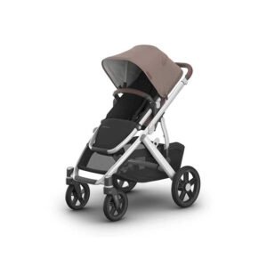 UPPAbaby Vista V3 Stroller – Full-Size Single-to-Double Stroller System – Toddler Seat, Bug Shield, Rain Shield, and Storage Bag Included – Theo (Dark Taupe/Silver Frame/Chestnut Leather)