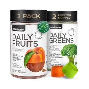 Super Fruit Super Greens Gummies for Adults – Daily Greens Vegetable Gummies for Immunity Health, Energy, Nutrient Balance – 600 Mg Fruits Blend 60 count, 600 Mg Greens Blend 60 count – No Sugar Added