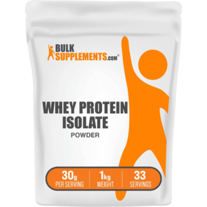 BulkSupplements.com Whey Protein Isolate Powder – Protein Supplement – Protein Powder Unflavored – 90% (1 Kilogram – 2.2 lbs – 33 Servings)