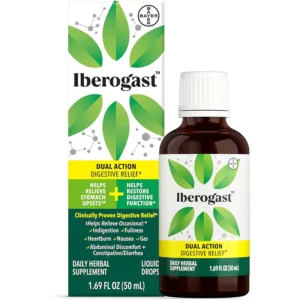 Iberogast Dual Action Digestive Relief, Daily Herbal Supplement, Supports Gut Health* Helps: Relieve Occasional Upset Stomach (bloating relief, nausea, heartburn, gas)+Restore Digestive Function* 50ml