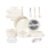 Ceramic Cookware Set with Detachable Handles, Healthy Nonstick Pans and Pots Set 19 Pcs, Induction Dishwasher Oven Safe Kitchen Set, PFAS PFOA & PTFE Free, Cream White